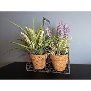 UNBRANDED EUC LAVENDER FAUX WIRED HOLDER DECOR FLORAL